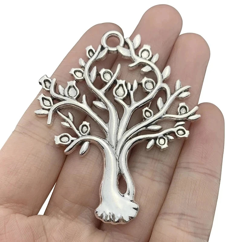 5pcs Antique Silver Color Large Tribal Branch Leaf Charms For DIY Fashion Necklace Jewellery Making Findings Accessories