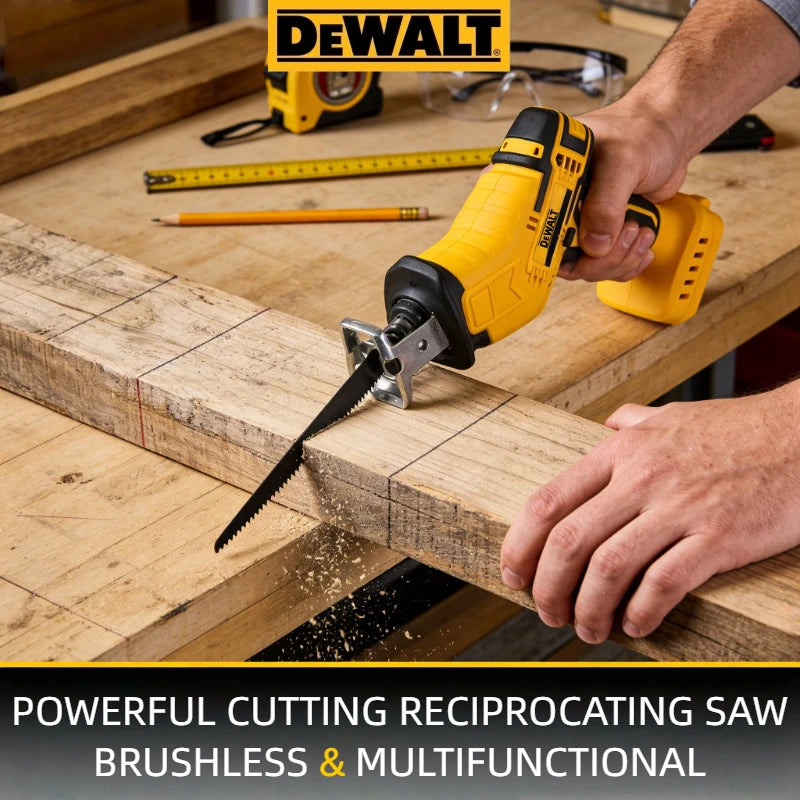 Dewalt 20V Brushless Reciprocating Saw: Multifunctional Electric Sabre Saw with Powerful Motor for Metal, Wood & Pipe Cutting