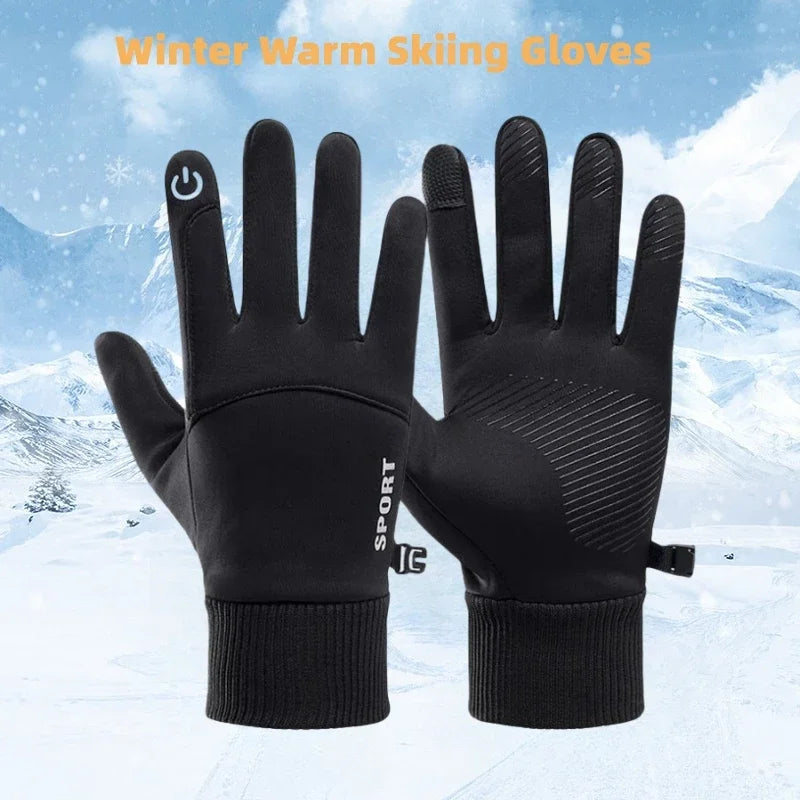 Cycling gloves Warm Full Fingers Waterproof Cycling Outdoor Sports Running Motorcycle Ski Touch Screen Fleece Gloves