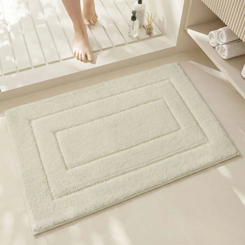 Thickened Bathroom Absorbent Floor Mat Solid Color Back Jacquard Quick-Drying Foot Pad Soft and Skin-Friendly Floor Carpet
