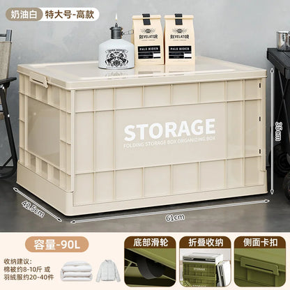 Foldable Storage Box - Extra Large Capacity Collapsible Organizer for Clothes, Toys & Household Items, Portable Logistics Bin wi