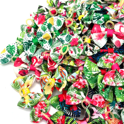 50/100pcs Summer Dog Hair Bows Pet Dog Hair Accessories Rubber Band Dog Accessories Pet Supplies Small Dog Bows Dogs Hair Bows