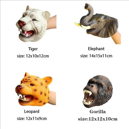 Pet Cat Dog Teasing Hand Puppets Dinosaur head Model Toy T-Rex Dino Jurass Shark Tiger Park Dolls Dinosaur Worlds Soft Plush Toy