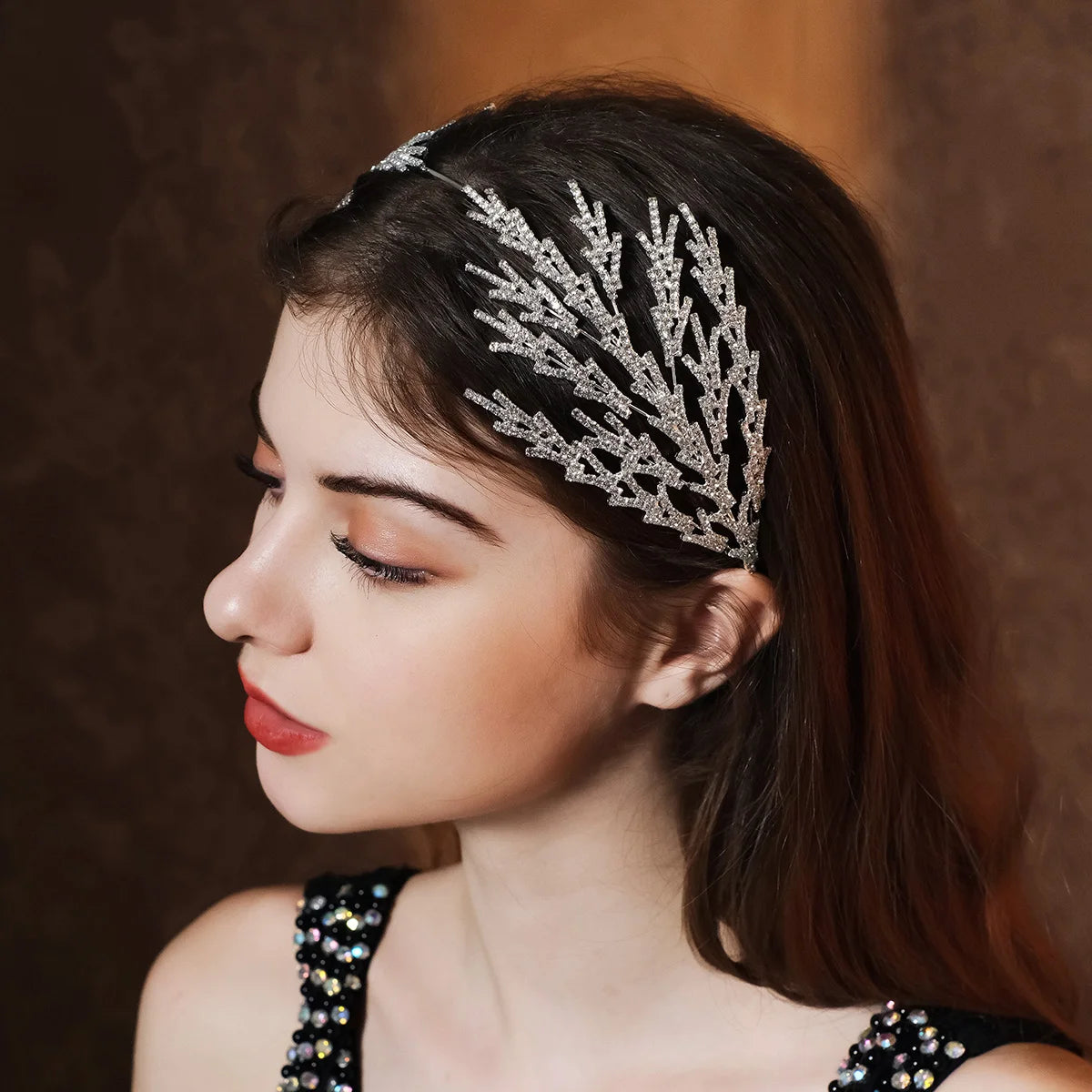 Bridal Hair Silver Handmade Hair Accessories Crystal Wedding Ladies Bling Rhinestone Crown Girls Headpiece Jewelry For Women