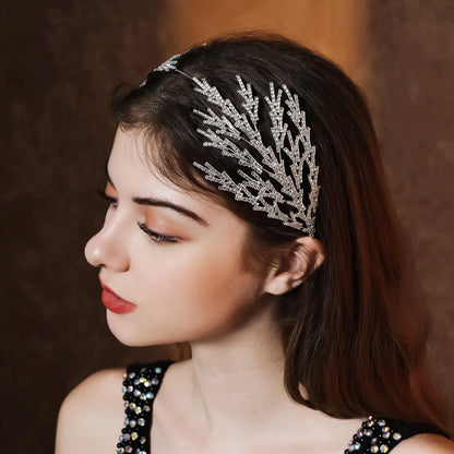 Bridal Hair Silver Handmade Hair Accessories Crystal Wedding Ladies Bling Rhinestone Crown Girls Headpiece Jewelry For Women