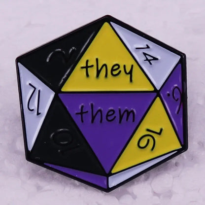 RPG Dice Game D&D Enamel Pins Dungeons Brooch Fashion Personality Lapel Badge Hoodie Decorative Accessories Fans Gift
