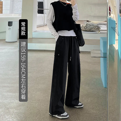 Workwear for Women's Spring New American Straight-leg Casual Wide-leg Pants High-waist Quick-drying Sports Pants