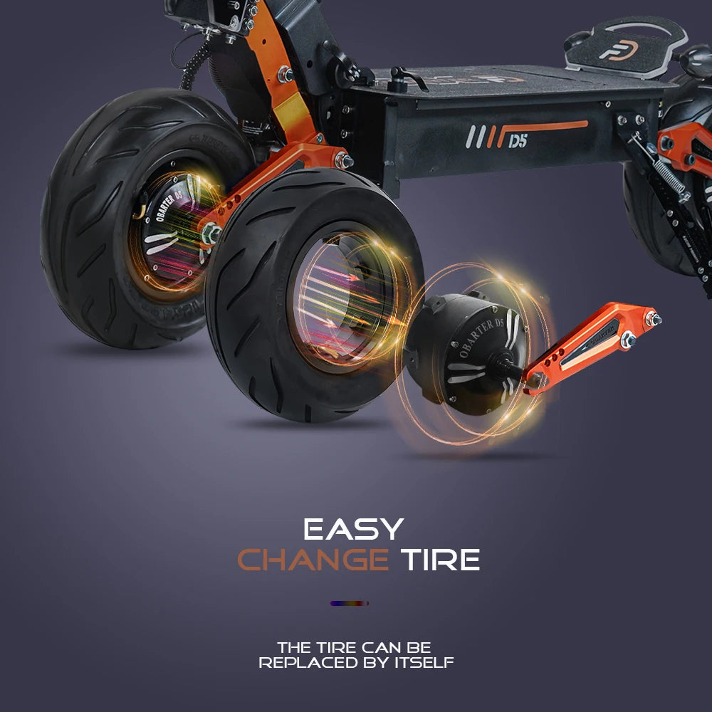 Latest Obarter D5 5000W Electric Scooter with 12inch Fat Tire On road Removeable battery e scooters