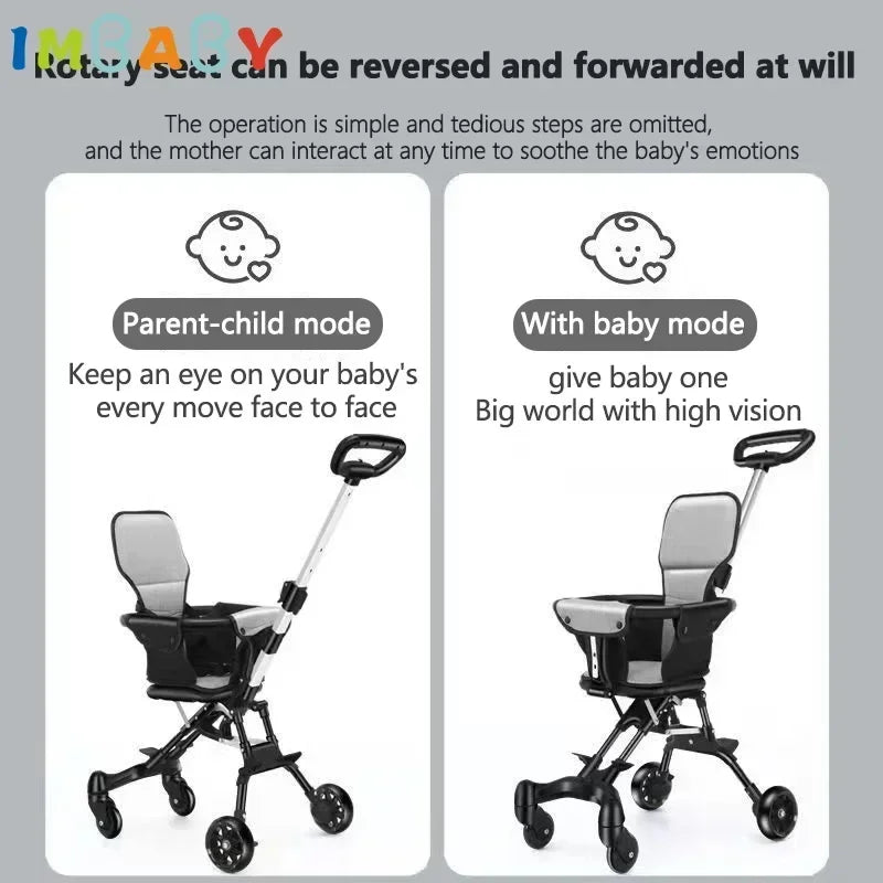 Children Walking Baby Stroller Infant Travel Carriage Cart Four Wheels Stroller Kid Foldable Trolley Baby Lightweight Stroller