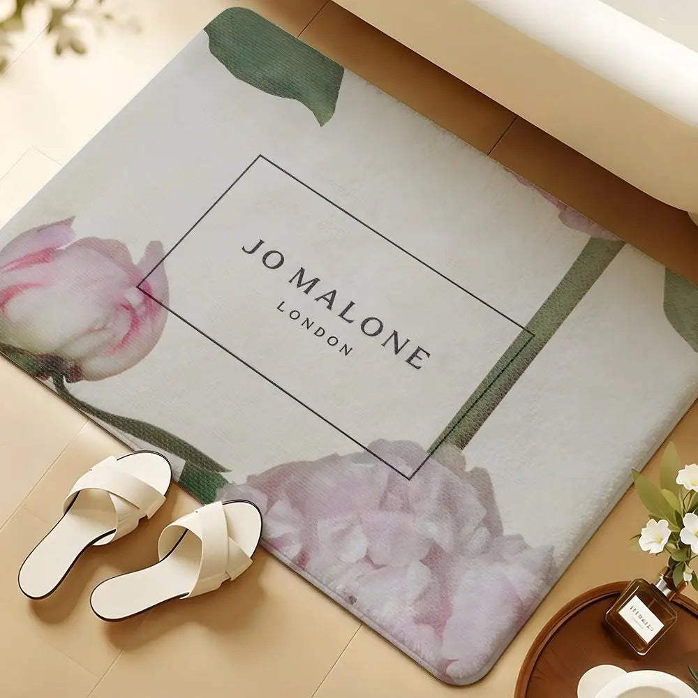 JO M-mALONE Makeup Brand Floor Mat Soft Flannel Rug Non-Slip Absorbent Mat For Bathroom Bedroom Home Decor