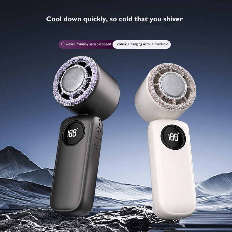 Portable Foldable Handheld Fan – Multi-functional, Multi-speed, Desktop Stand, Rechargeable for Travel/Office