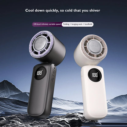 Portable Foldable Handheld Fan – Multi-functional, Multi-speed, Desktop Stand, Rechargeable for Travel/Office