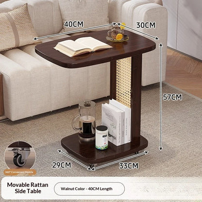 Portable Rolling Coffee Table Side Table Living Room Compact Sofa End Table Adjustable Height Luxury Furniture Living Room