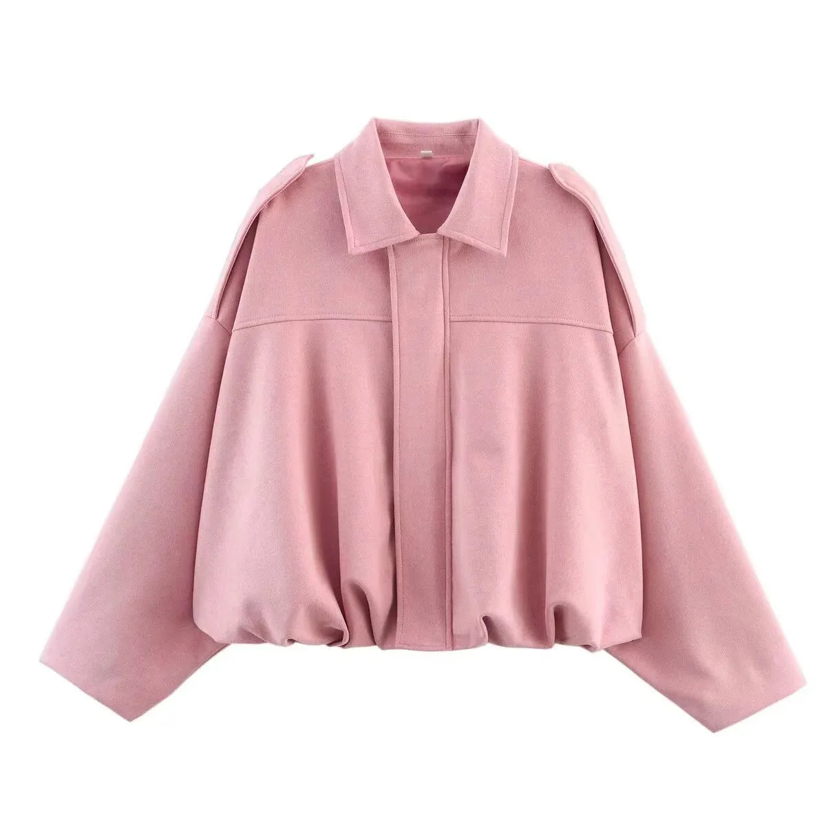 PRINTKAOIR Women's Bomber Jacket Lapel Long Sleeve Zipper Suede Jacket Women High Street Cropped Racing Jackets Coats Outerwears