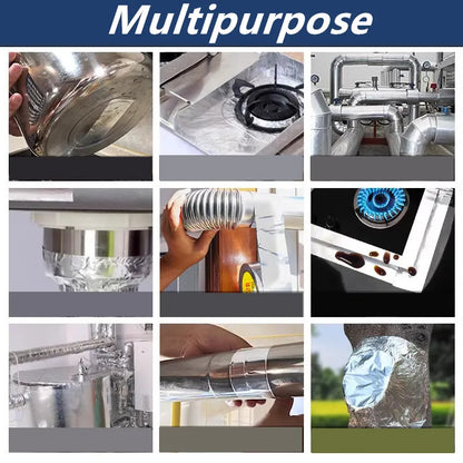 High Temperature Resistance Aluminum Foil Tape Kitchen Pipe Repair Tape Adhesive Sealing Foil Heat Insulation Leak Proof Tape