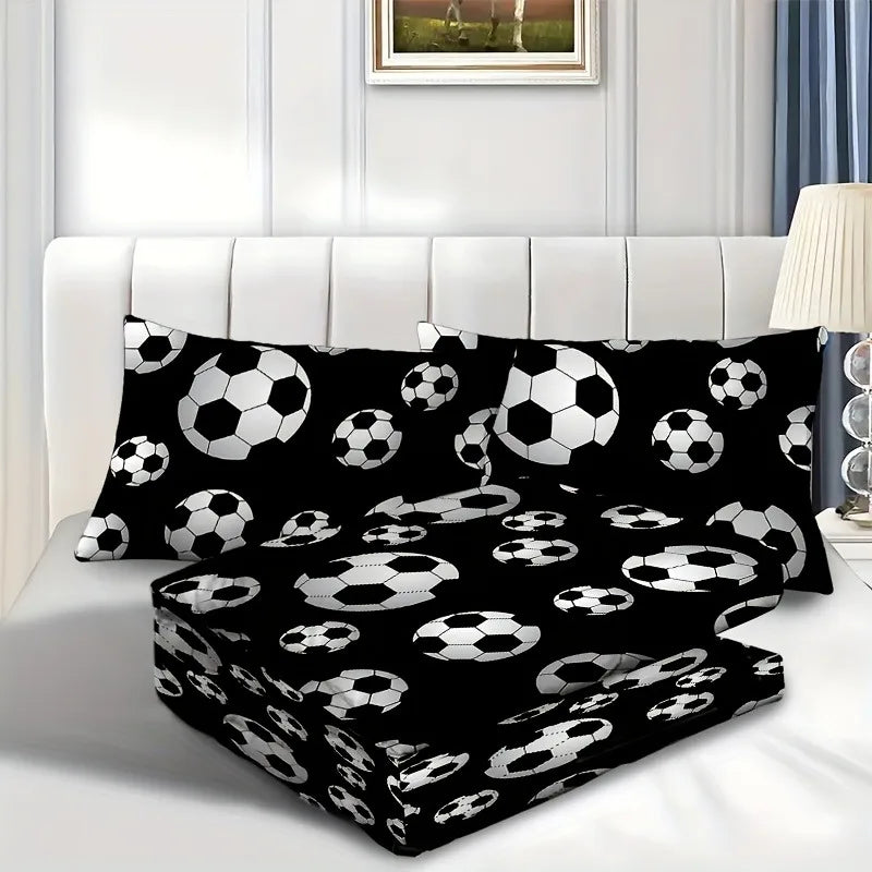 Football Duvet Cover Set Comforter Bedding 3d Children'S Bedding Set 3-Piece 1 Quilt Cover King Size