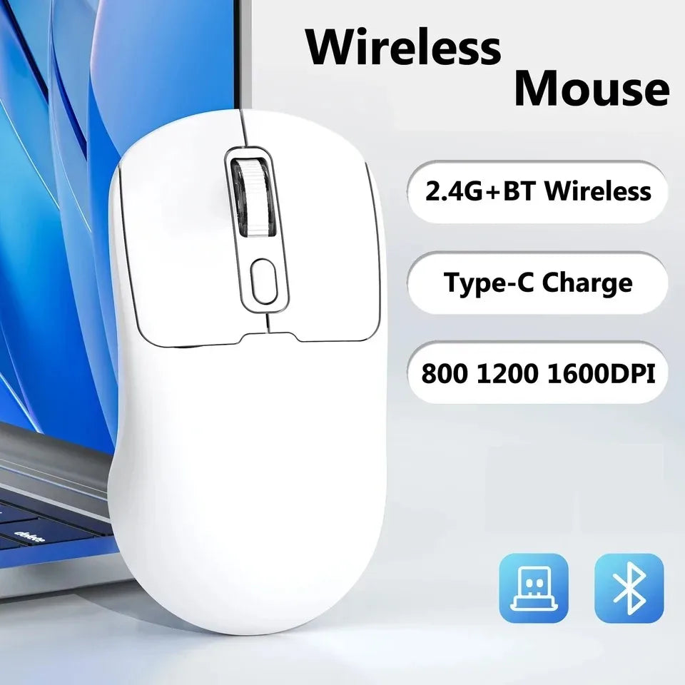 KEBIDUMEI Tri-Mode Bluetooth Mouse 800-8000 DPI Gaming Mouse 2.4G Wireless Mouse Wired Mouse Rechargeable Silent Mice for Laptop