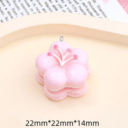 10PCS Shiny Cherry Blossom Cake Series Flat Back Charms For Earrings Bracelet Hairpin DIY Jewelry Pendants Decoration Accessorie