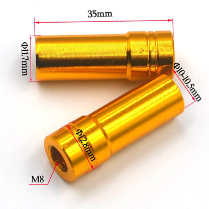 MNFT 1 Stück M8 Schraub-Netzgriff-Gewindeadapter Angelrute umwandelbar in Kescherkopfverbinder 2 Ausführungen Innendurchmesser 10 mm 12 mm