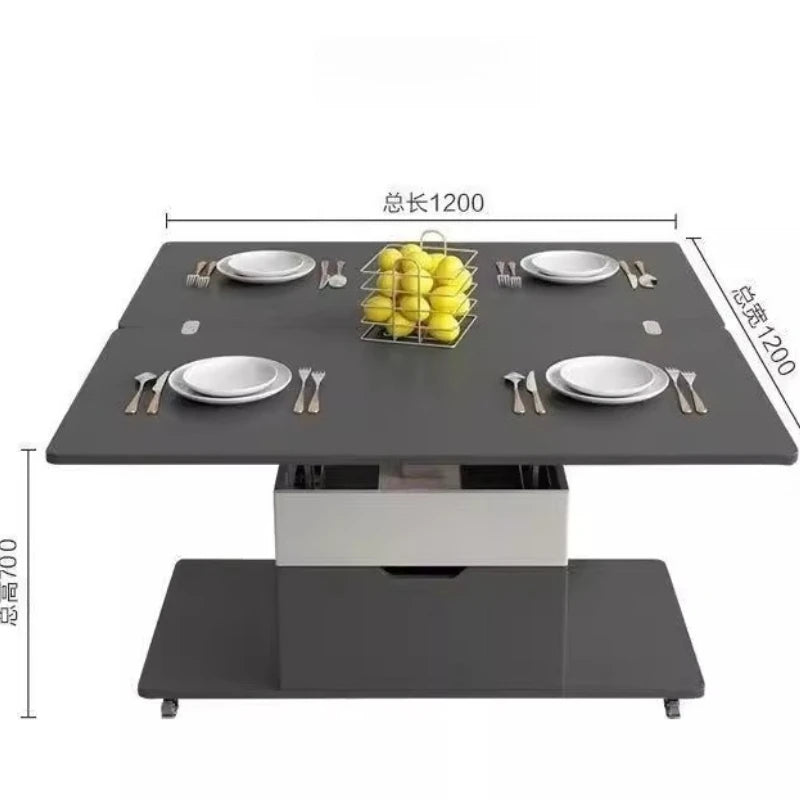 Design Black Dining Table Multifunction Storage Legs Luxury Dining Table Living Room Vase Mesa Plegable Portatil Furnitures