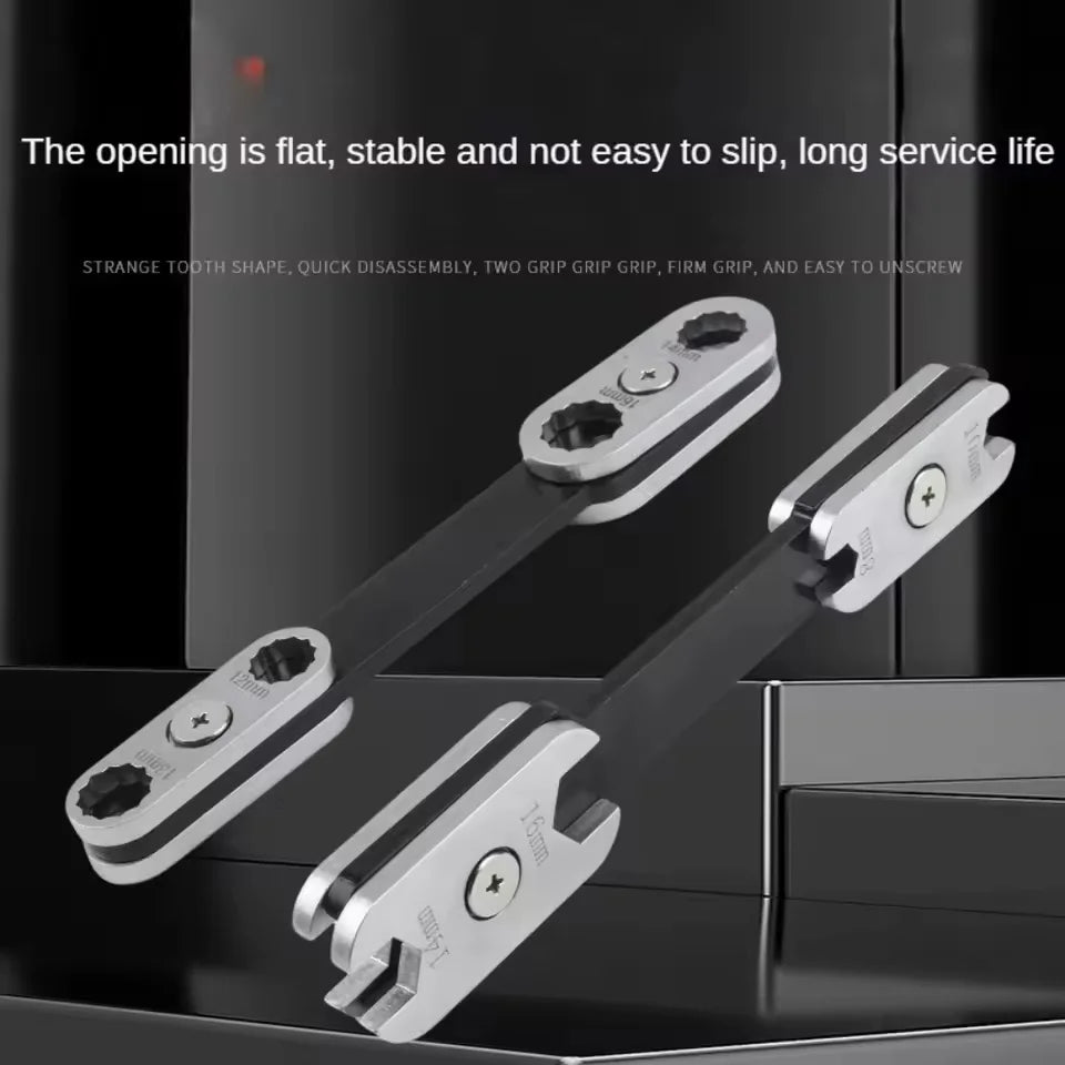‌360° Rotatable 8-in-1 Adjustable Wrench with Dual Hex/Open Ends – Ergonomic Grip for Professional Automotive & Industrial Use‌