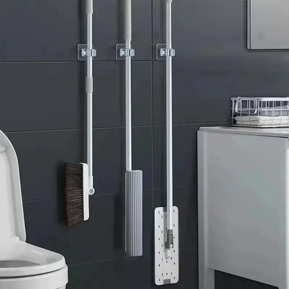 3pcs Acrylic Wall-Mounted Mop and Broom Holder Organizer for Home, Bathroom, Garden, Kitchen, Garage