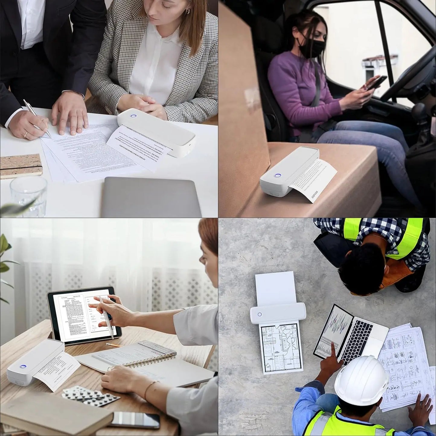 Portable Small Wireless Printer, Supports 8.5" x 11" US Letter and A4 Thermal Paper, Compatible with iOS Android and Laptops