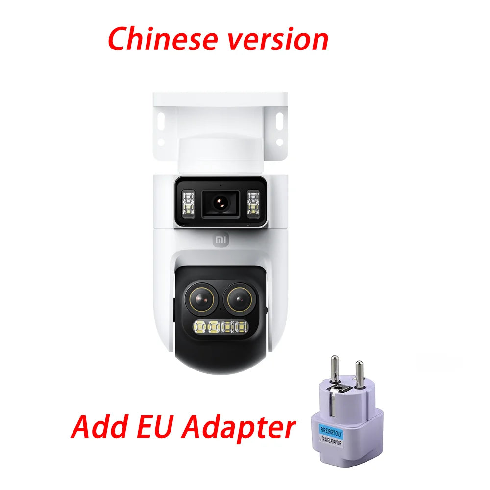 XiaoMi New Smart Outdoor Camera 4 Pro Triple Camera Zoom Edition，360° 5MP 3K，9x Hybrid Zoom，IP66，Chinese Version With Adapter