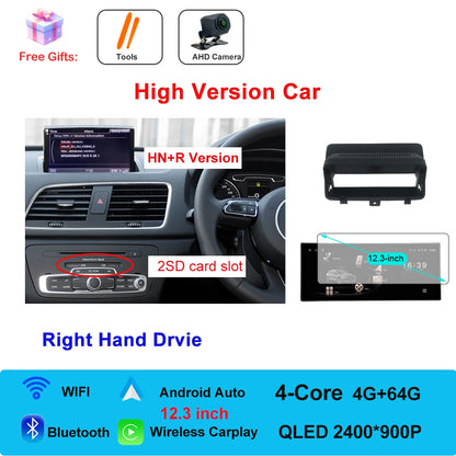 Car Radio Navigation GPS Multimedia Video Player Tools For Audi O3 2013-2018 Right Hand Drvie Android 16 Auto Carplay 12.3"