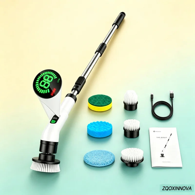 Household Cordless Multipurpose Spin Scrubber Kitchen Gadgets Hair Brushes Bathroom Broom Toilet Mops Electric Cleaning Brush