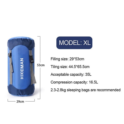 S/M/L/XL Size Waterproof Compression Sleeping Bag Storage Bag Stuff Sack Portable Ultralight Outdoor Hiking Camping Storage Bag