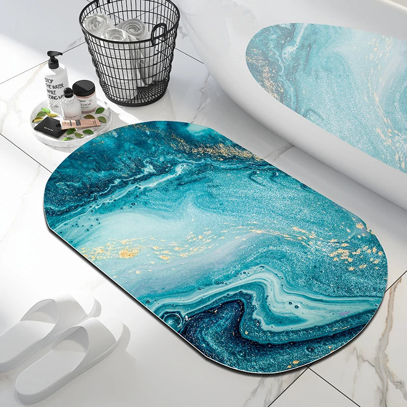 Soft Bathroom Mat Diatomaceous Earth Floor Mats Bathroom Rugs Super Absorbent Toilet Carpet Door Bath Foot Mats Non-slip Shower