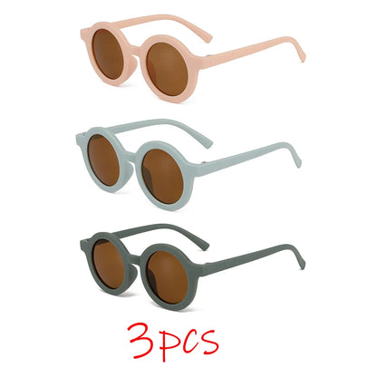 Children's sunglasses, inset style  round frame, 1-7 year old baby sunglasses, sun shading, sun protection