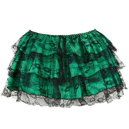 Sexy Layered Mesh Tulle Lace Mini Pleated Skirt Gothic Skirts Showgirl Party Dance Tutu Skirt Plus Size S-6XL