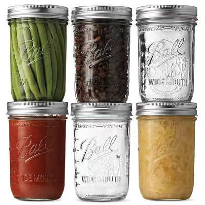 Large Mouth Glass Mason Jar Sed Container Transparent Sc American Sle Overnight Oats Cup Bowl Yogurt Drink Cup
