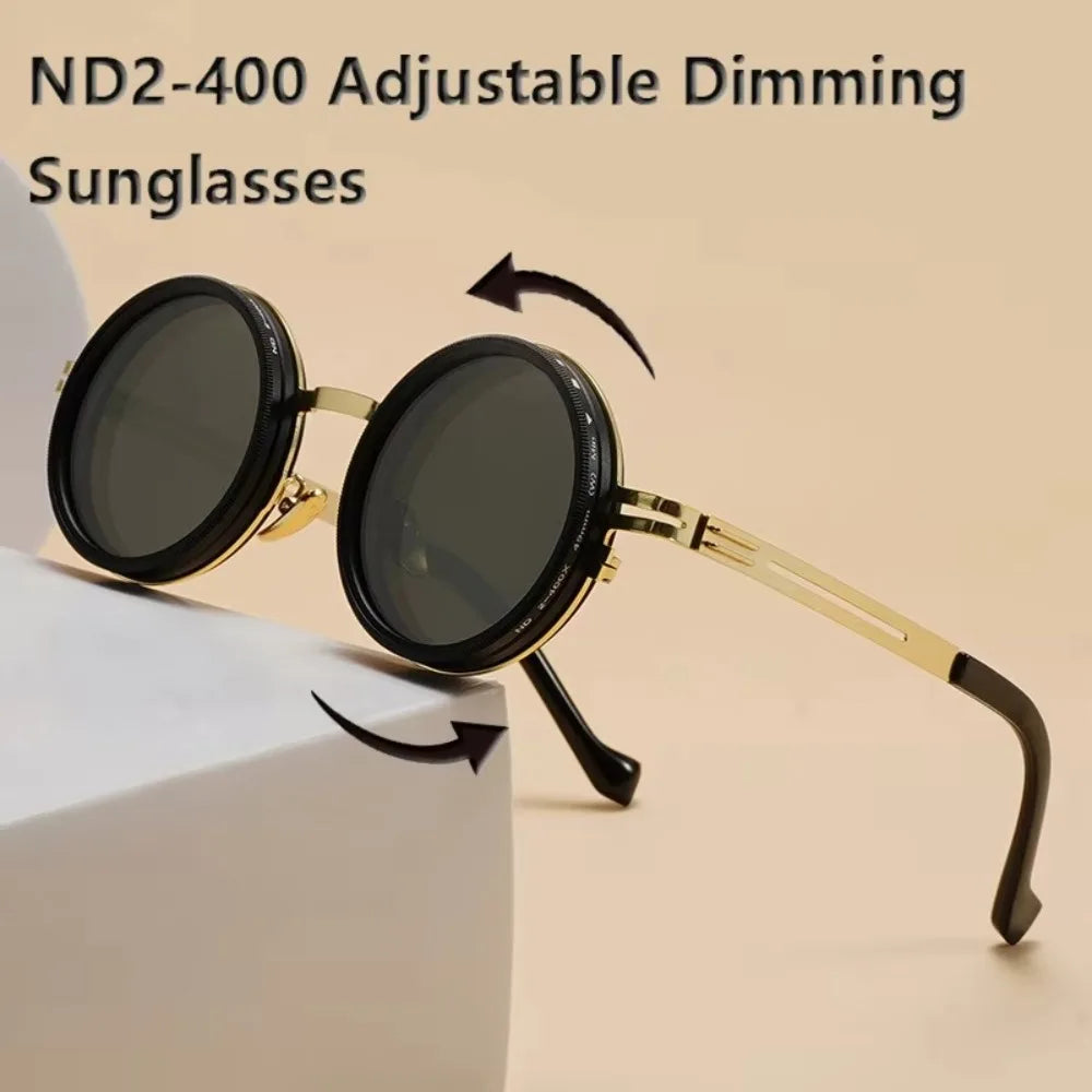 ND2-400 Adjustable Dimming Glasses ND Filter UV400 Polarized Sunglasses With Glasse Case 9 Level Fishing Sunglasses Outdoor