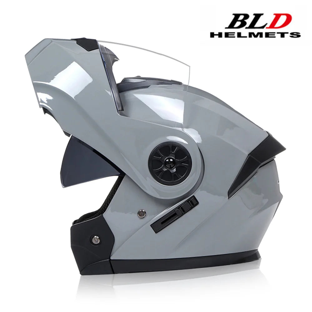 Modular Motorcycle Helmet with Double Lens & Flip Up Face Shield Professional ECE/DOT Certified Casco for All Season Riding