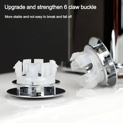 Round Sink Overflow Covers Kitchen Bathroom Double Layer Wash Basin Overflow Ring Plug Replacement Sink Hole Cover Trim Ring Cap