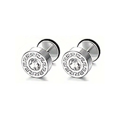 21 pairs of men's stainless steel earrings, circular CZ earrings, hypoallergenic earrings, unisex perforated earrings
