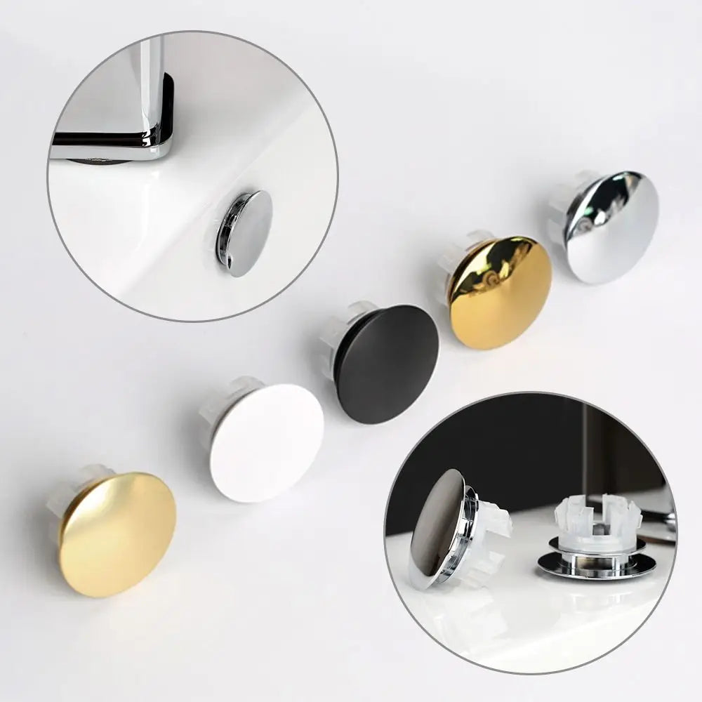 Round Sink Overflow Covers Kitchen Bathroom Double Layer Wash Basin Overflow Ring Plug Replacement Sink Hole Cover Trim Ring Cap