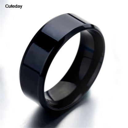 Punk Stainless Steel Women Men Rings Smooth Finger Rings For Lovers Dropshipping Wholesale
