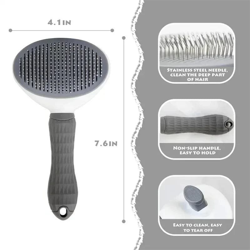 Cleaning Pet Supplies Grooming Brush Dematting Tool Slicker Brush for Dogs and Cats Effortless Hair Remover Comb for Shedding