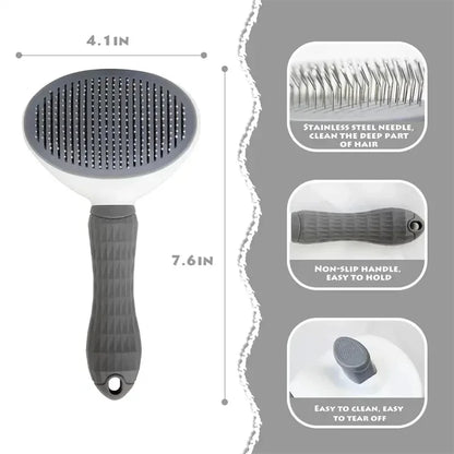 Cleaning Pet Supplies Grooming Brush Dematting Tool Slicker Brush for Dogs and Cats Effortless Hair Remover Comb for Shedding