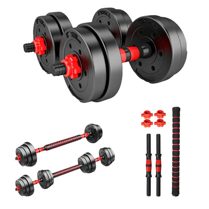 Adjustable dumbbell and barbell set, weights - 10kg 15kg 20kg 30kg 40kg 50kg, gym and home dumbbells suitable for men