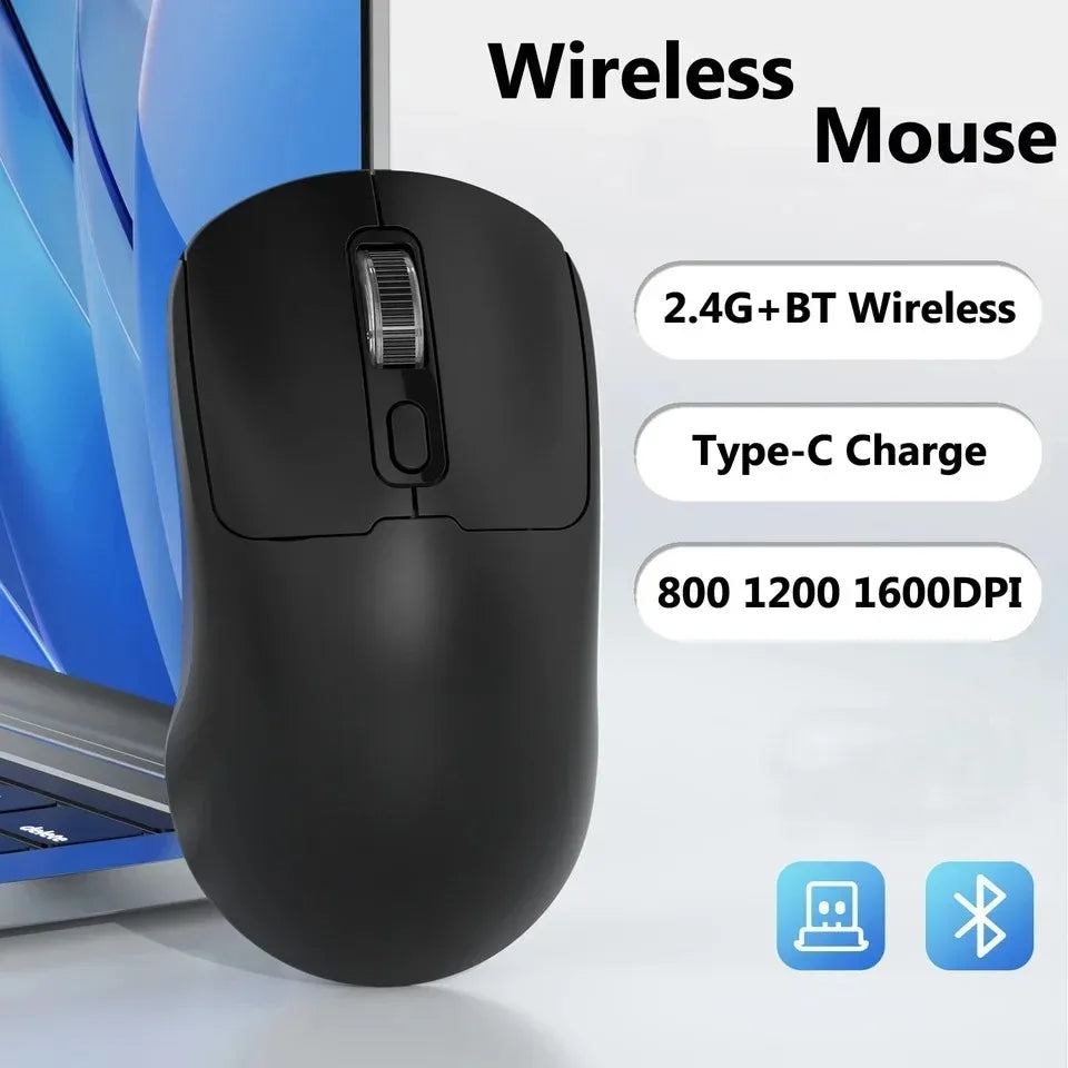 KEBIDUMEI Tri-Mode Bluetooth Mouse 800-8000 DPI Gaming Mouse 2.4G Wireless Mouse Wired Mouse Rechargeable Silent Mice for Laptop