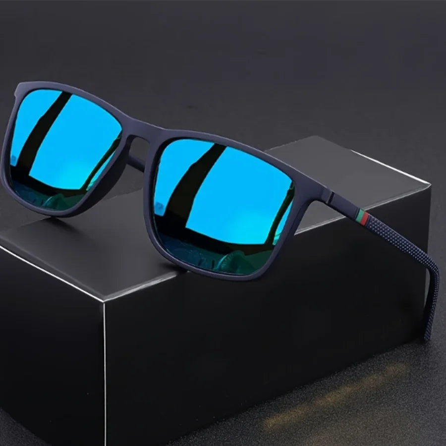 Classic Square Men's Sunglasses Comfortable Lightweight Black Frame Glasses Ideal for Travel Photography Gifts