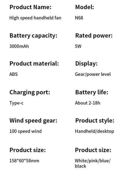 Lenovo 3-in-1 Mini Fan 5-speed 3600mAh Recharge Lithium Battery USB Charging Portable Cooler For Outdoor Camping Trip Summer New