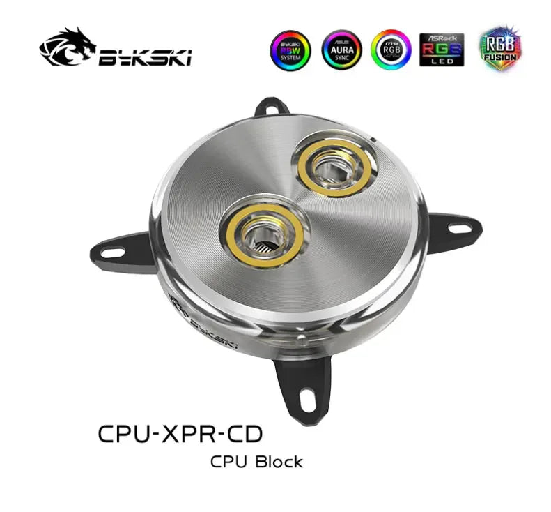 Bykski CPU-XPR-CD CPU Water Cooling Block for Intel Lga115x/1700/2011/2066 RGB/RBW Lighting CD Pattern System Microwaterway I7