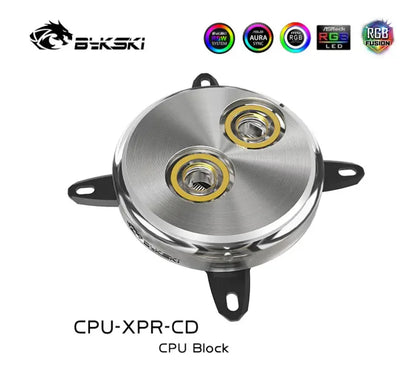 Bykski CPU-XPR-CD CPU Water Cooling Block for Intel Lga115x/1700/2011/2066 RGB/RBW Lighting CD Pattern System Microwaterway I7