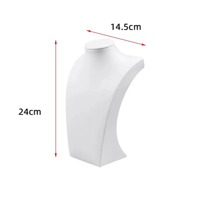 PU/Leather Necklace Display Stand Rack Jewelry Organizer Tray Showing Holder Packaging Display Bust Jewelry Showcase